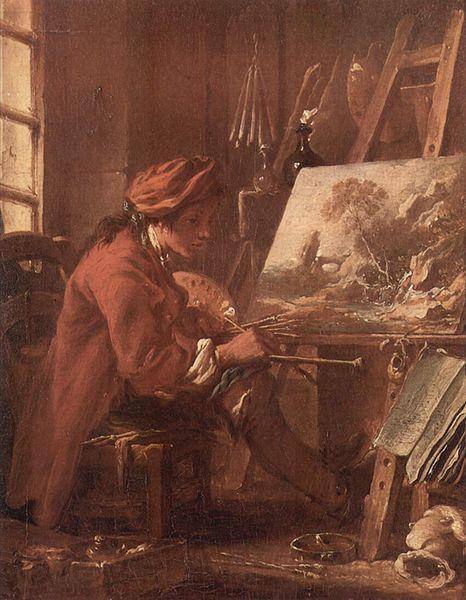 Francois Boucher Le Peintre dans son atelier France oil painting art